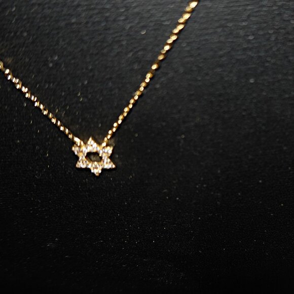 Jewish Star of David crystals Magen David Necklace for Women and Girld Gold - Picture 1 of 2